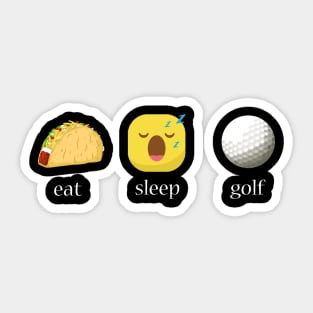 Eat sleep golf repeat emoji emoticons graphic Sticker